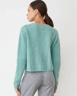 MONROW Cashmere Cardigan HEATHERGREY/NILESTRIPE Hot